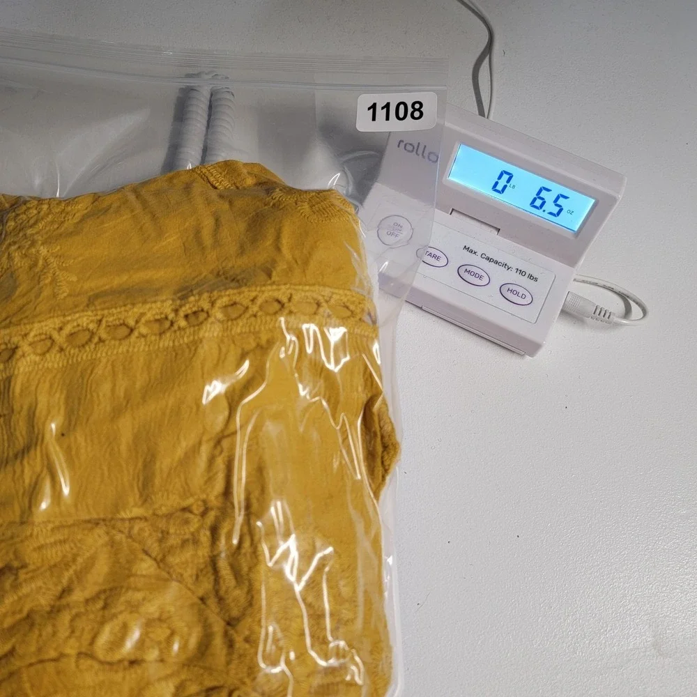 Anthropologie Solitaire Blouse Womens M Yellow Embroidered Boho Peasant Crochet - Picture 11 of 11